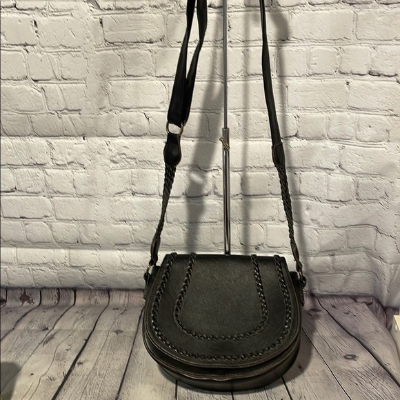 T-Shirt & Jeans Black Crossbody Bag with Braided Accents - Picture 2 of 8